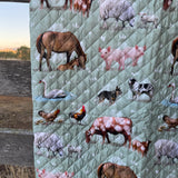 Country Outback coverlet duvet insert showing country outback print detail on quality quilt