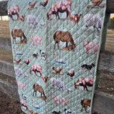 Country Outback coverlet duvet insert 2-in-1 showing rustic outback country print reversible quilt