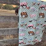 Country Outback coverlet duvet insert reverse side showing coordinating reverse print