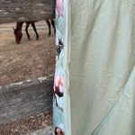 Country Outback coverlet duvet insert on bed showing quality drape and outback country styling