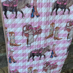 Cowgirl Life coverlet duvet insert 2-in-1 showing vibrant cowgirl print reversible quilt