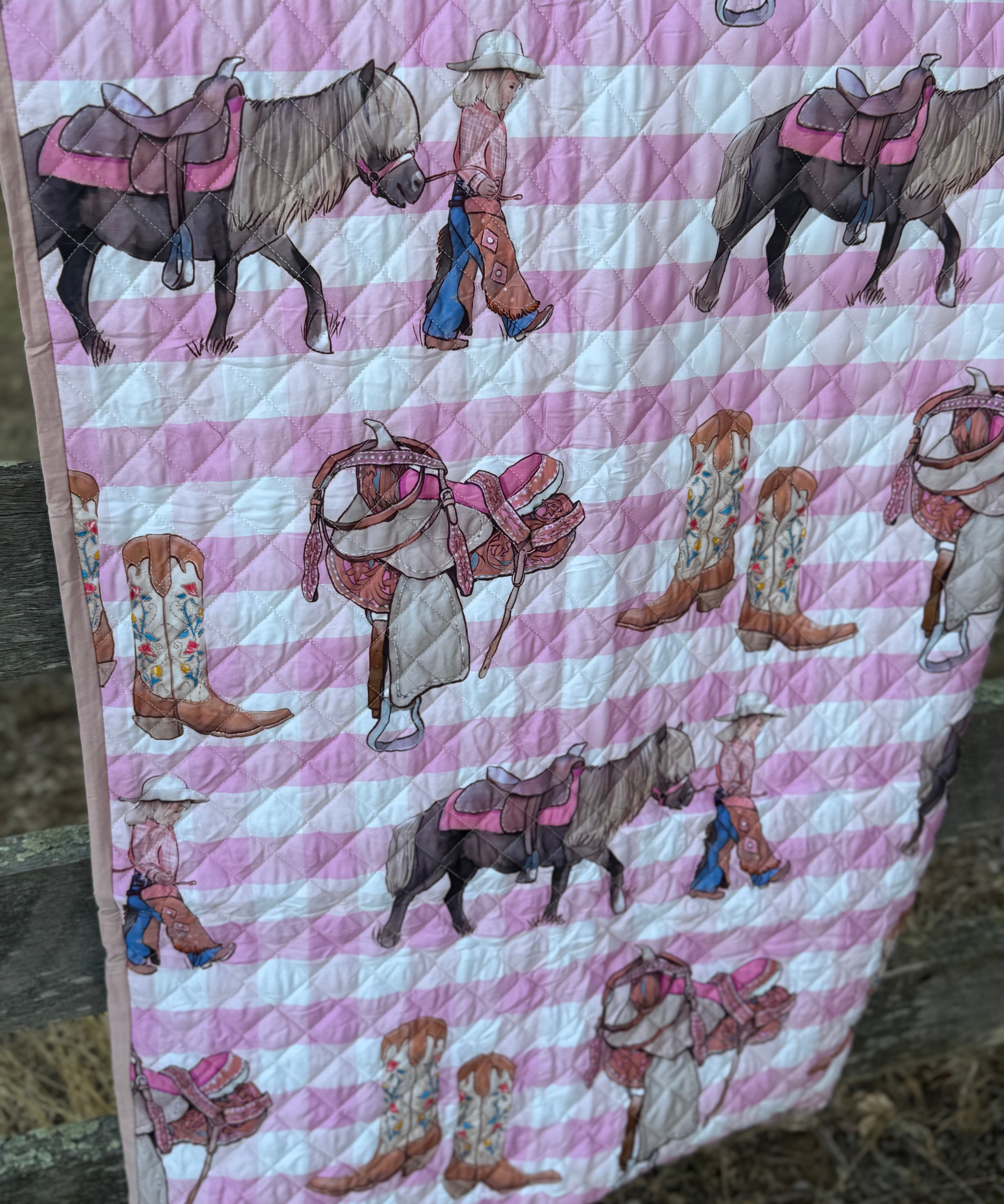 Cowgirl Life coverlet duvet insert 2-in-1 showing vibrant cowgirl print reversible quilt