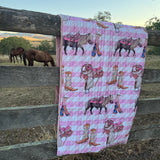 Cowgirl Life coverlet duvet insert on bed showing quality cowgirl print styling