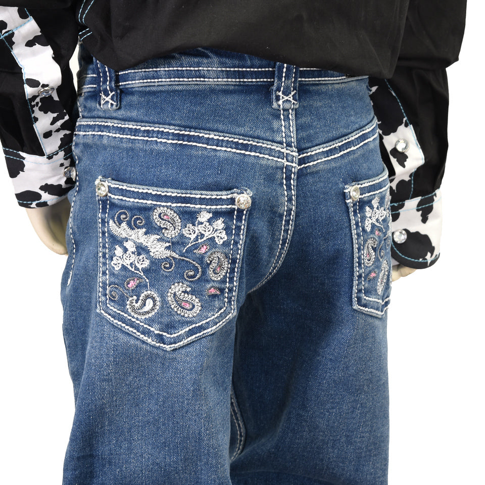 Toddler Hardware Cowgirl Vine Paisley Jeans-Little Windmill Clothing Co
