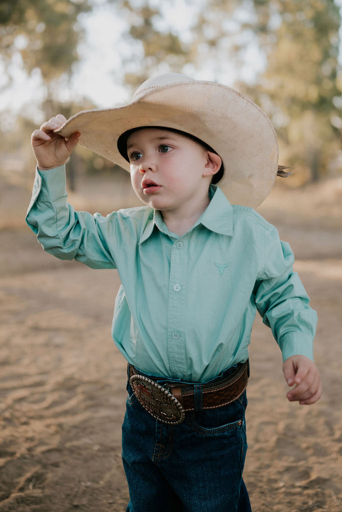 "All Rounder" Mint Long Sleeve Shirt-Little Windmill Clothing Co