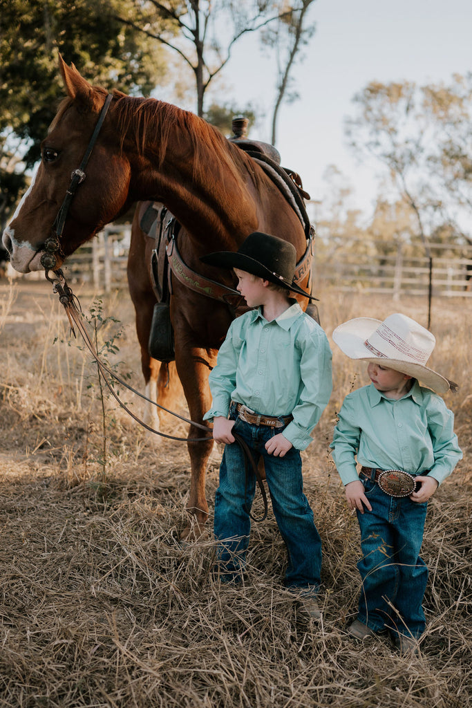 "All Rounder" Mint Long Sleeve Shirt-Little Windmill Clothing Co