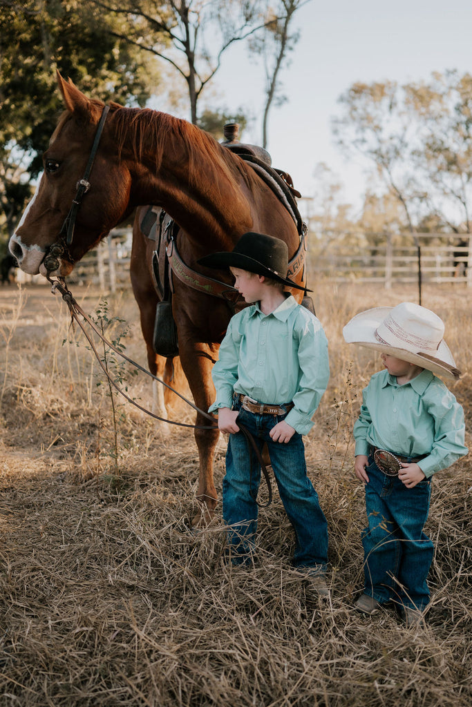 "All Rounder" Mint Long Sleeve Shirt-Little Windmill Clothing Co