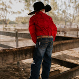 "All Rounder" Red Long Sleeve Shirt-Little Windmill Clothing Co
