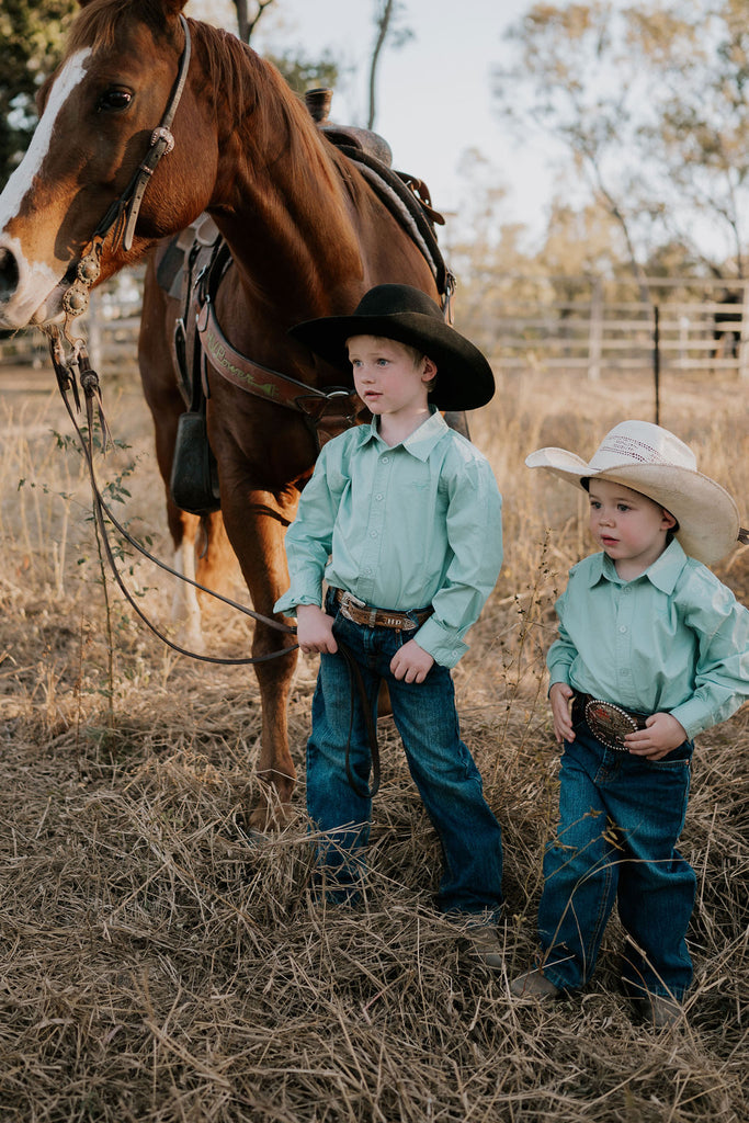 "All Rounder" Mint Long Sleeve Shirt-Little Windmill Clothing Co