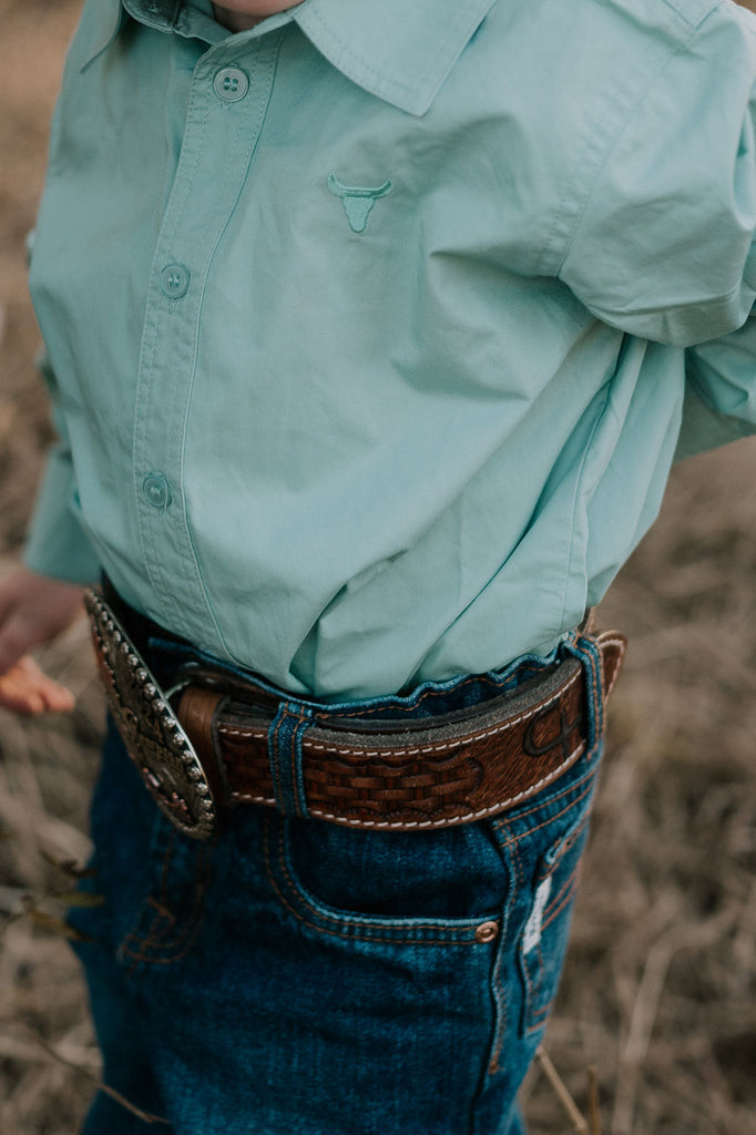 "All Rounder" Mint Long Sleeve Shirt-Little Windmill Clothing Co