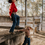 "All Rounder" Red Long Sleeve Shirt-Little Windmill Clothing Co