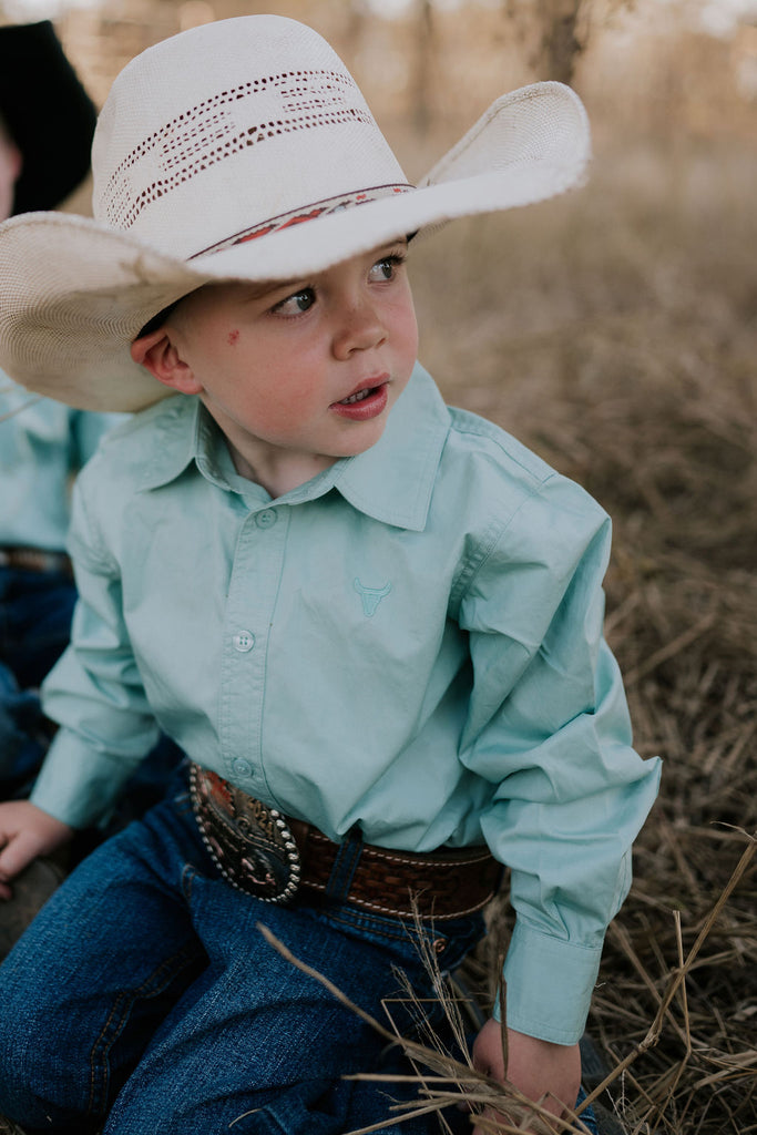 "All Rounder" Mint Long Sleeve Shirt-Little Windmill Clothing Co