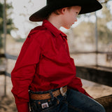 "All Rounder" Red Long Sleeve Shirt-Little Windmill Clothing Co