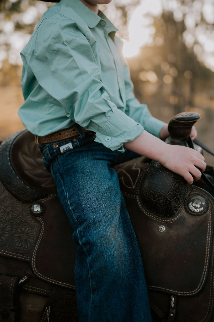 "All Rounder" Mint Long Sleeve Shirt-Little Windmill Clothing Co