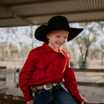 "All Rounder" Red Long Sleeve Shirt-Little Windmill Clothing Co