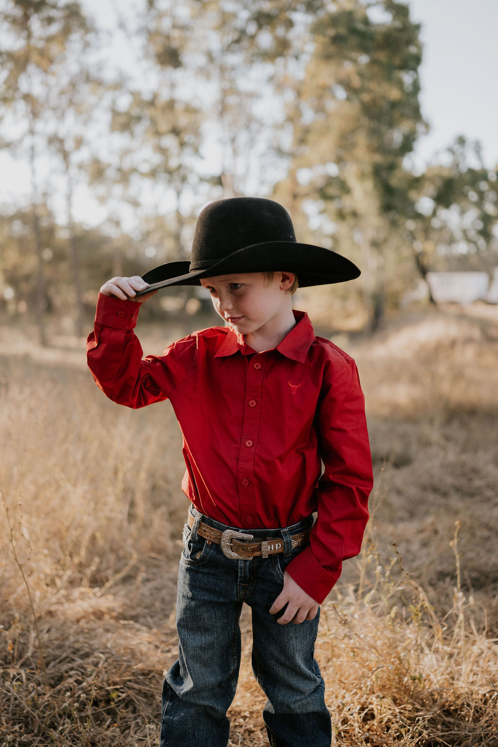 "All Rounder" Red Long Sleeve Shirt-Little Windmill Clothing Co