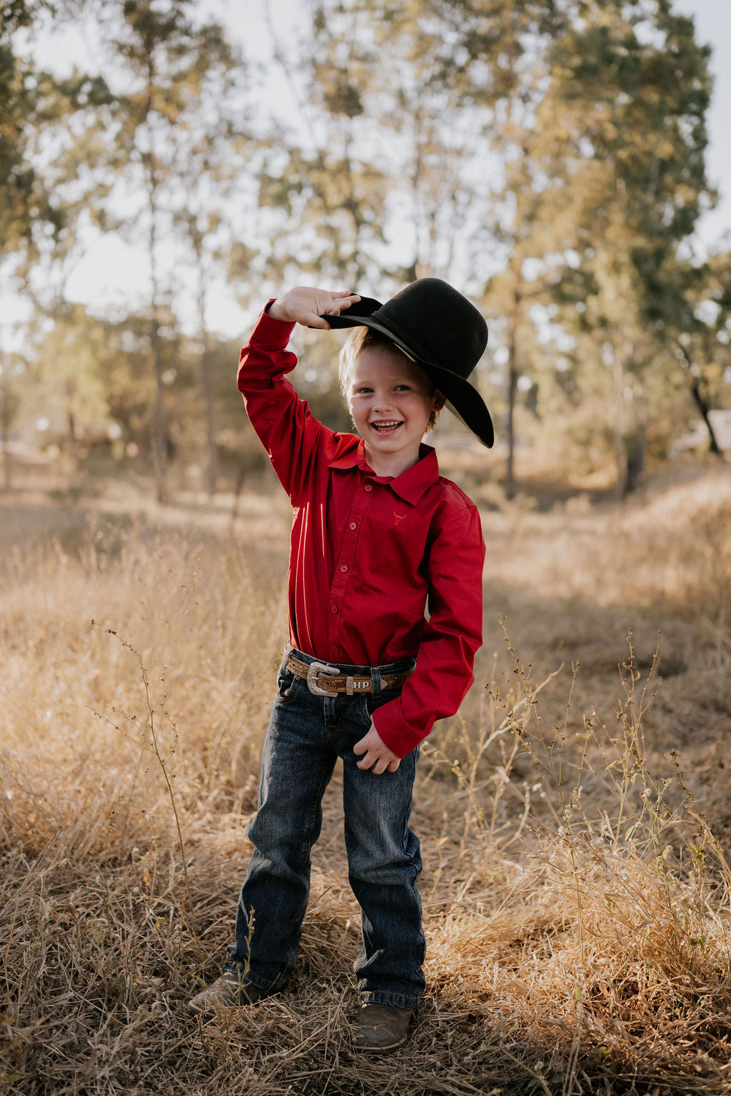 "All Rounder" Red Long Sleeve Shirt-Little Windmill Clothing Co