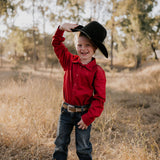 "All Rounder" Red Long Sleeve Shirt-Little Windmill Clothing Co