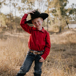 "All Rounder" Red Long Sleeve Shirt-Little Windmill Clothing Co