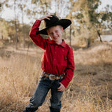 "All Rounder" Red Long Sleeve Shirt-Little Windmill Clothing Co