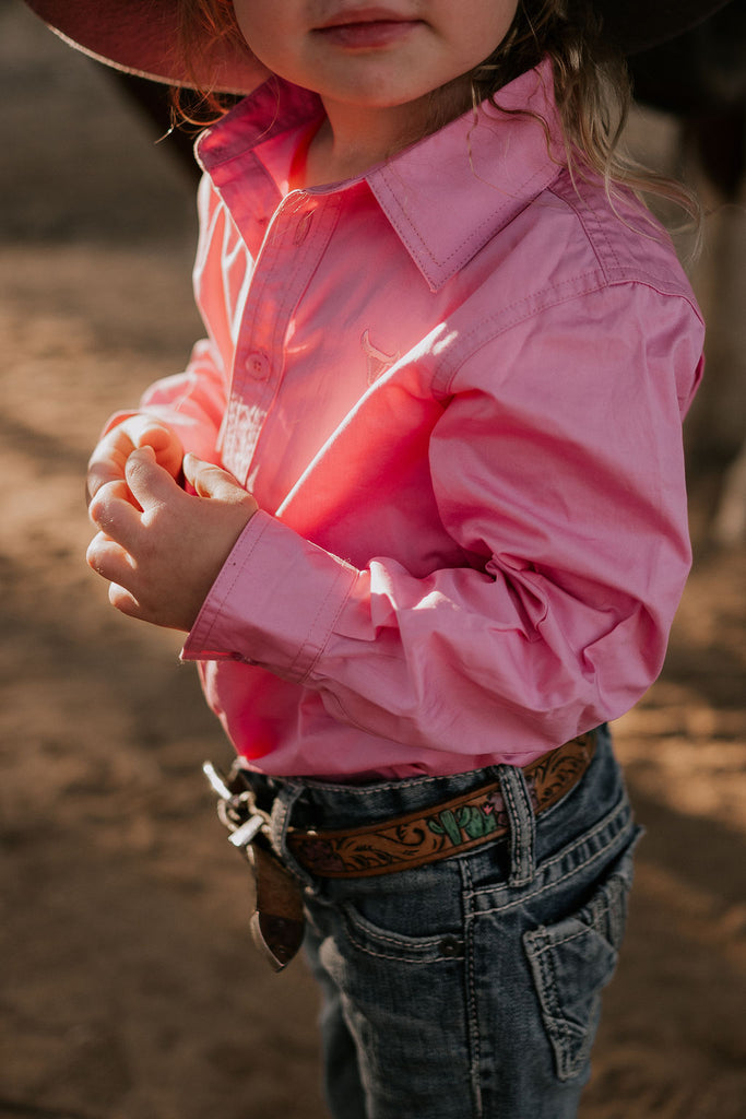 "All Rounder" Pink Long Sleeve Shirt-Little Windmill Clothing Co