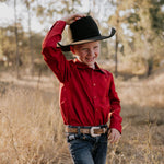 "All Rounder" Red Long Sleeve Shirt-Little Windmill Clothing Co