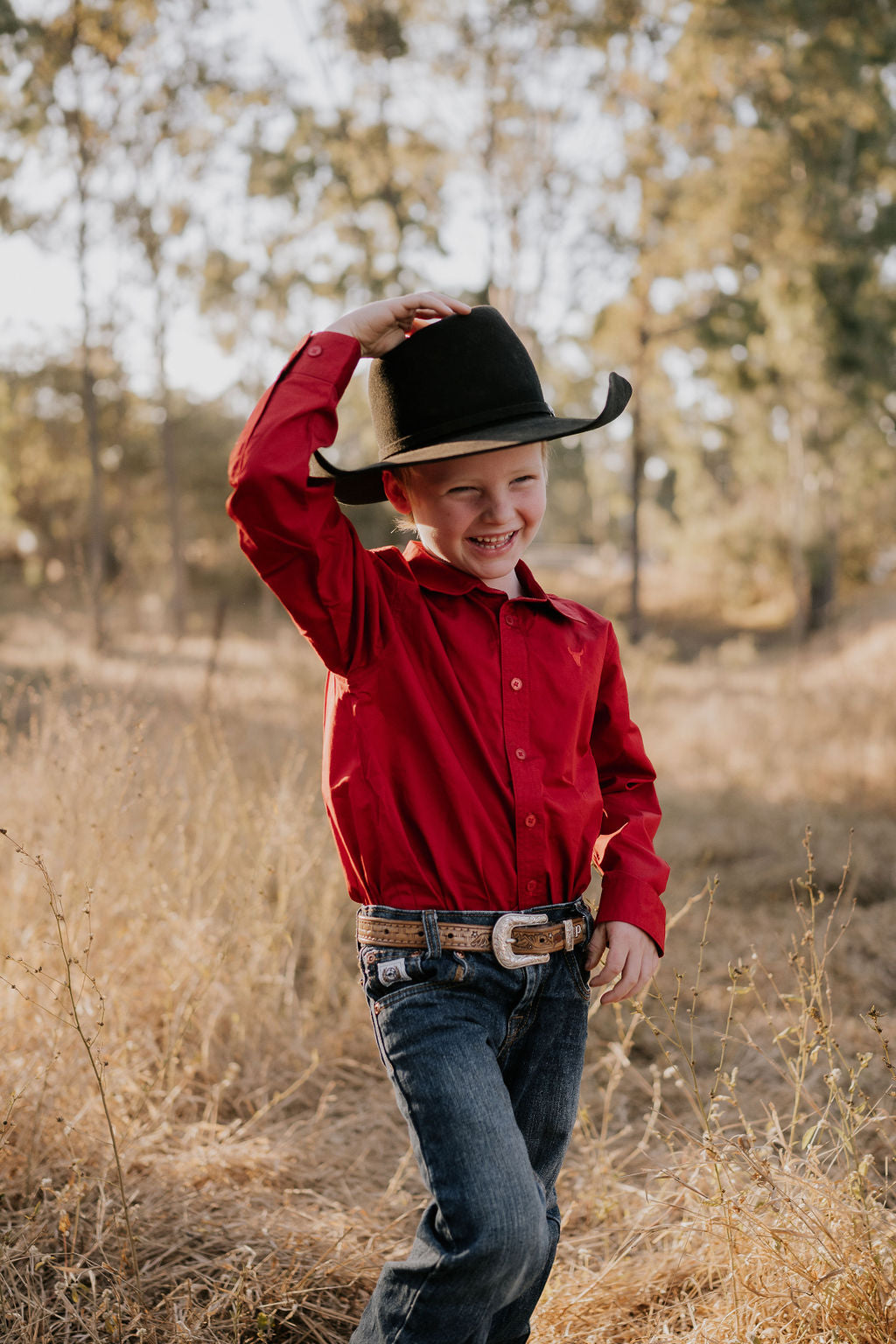 "All Rounder" Red Long Sleeve Shirt-Little Windmill Clothing Co