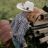 "Tuff" Dust Gingham Long Sleeve Shirt-Little Windmill Clothing Co