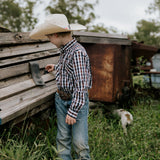 "Tuff" Dust Gingham Long Sleeve Shirt-Little Windmill Clothing Co