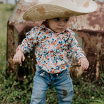 "Milla" Floral Dream Long Sleeve Romper-Little Windmill Clothing Co