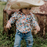 "Milla" Floral Dream Long Sleeve Romper-Little Windmill Clothing Co