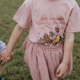 Country Girl Glitter Yeehaw graphic kids tee front view showing sparkly Yeehaw Country Girl glitter print