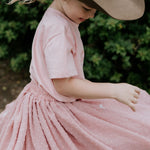 Country Girl Glitter Yeehaw graphic kids tee print close-up showing sparkly glitter Yeehaw detail