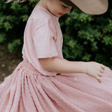 Country Girl Glitter Yeehaw graphic kids tee print close-up showing sparkly glitter Yeehaw detail
