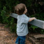Embroidered Tee - Kids - Powder Blue-Little Windmill Clothing Co