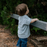 Embroidered Tee - Kids - Powder Blue-Little Windmill Clothing Co