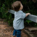 Embroidered Tee - Kids - Powder Blue-Little Windmill Clothing Co