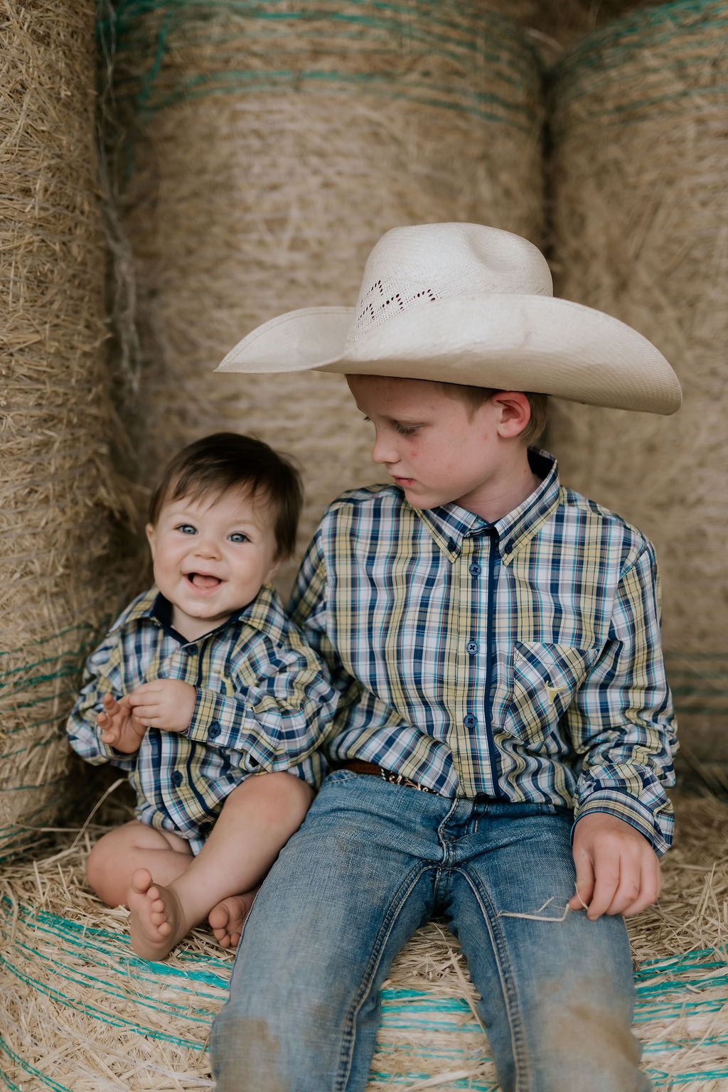 "Clyde" Country Navy Checked Long Sleeve Shirt-Little Windmill Clothing Co