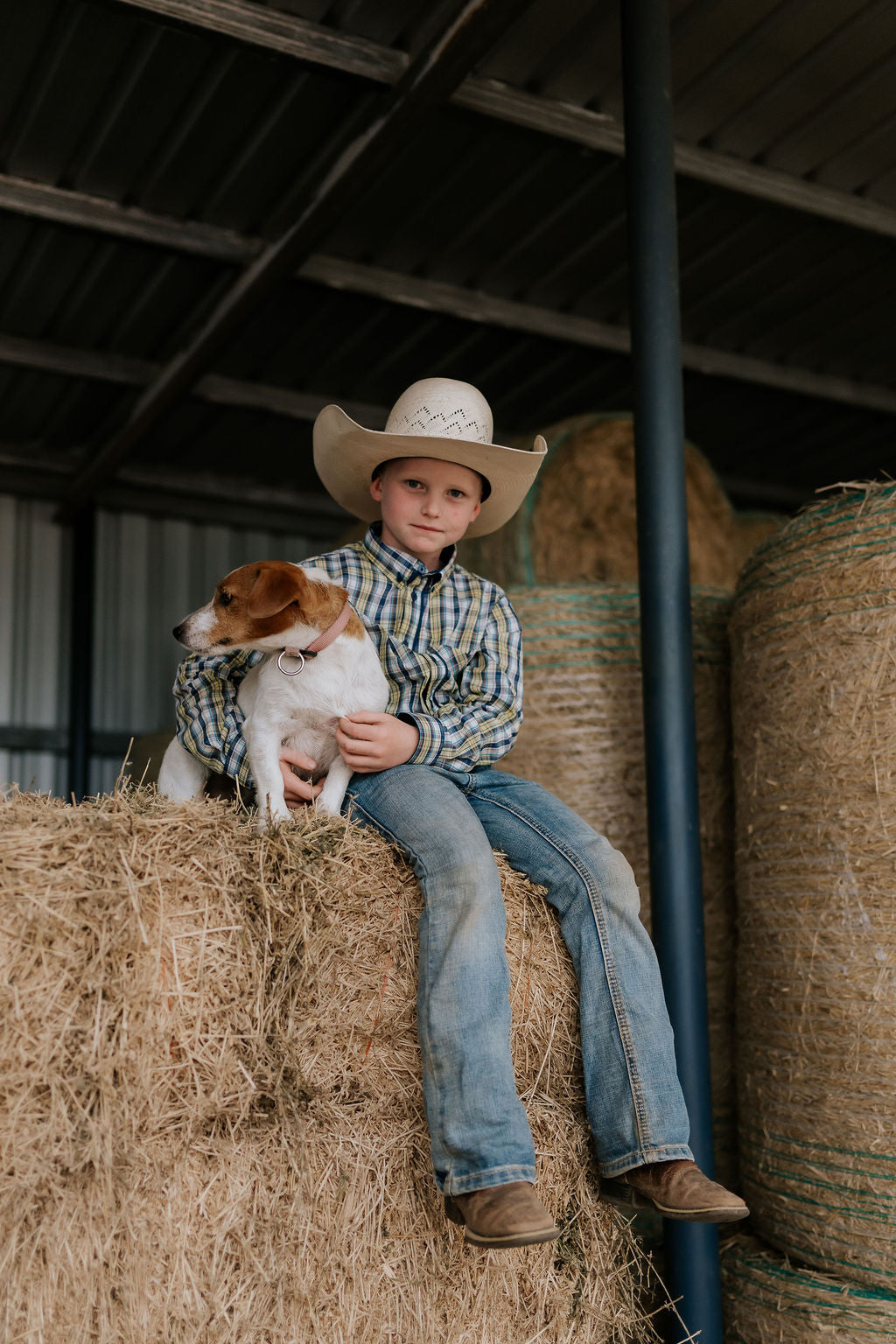 "Clyde" Country Navy Checked Long Sleeve Shirt-Little Windmill Clothing Co