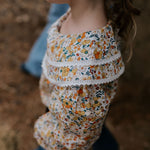 "Britt" Yellow Floral Women's Shirt-Little Windmill Clothing Co