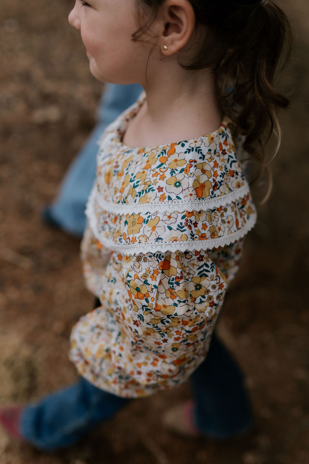 "Britt" Yellow Floral Women's Shirt-Little Windmill Clothing Co