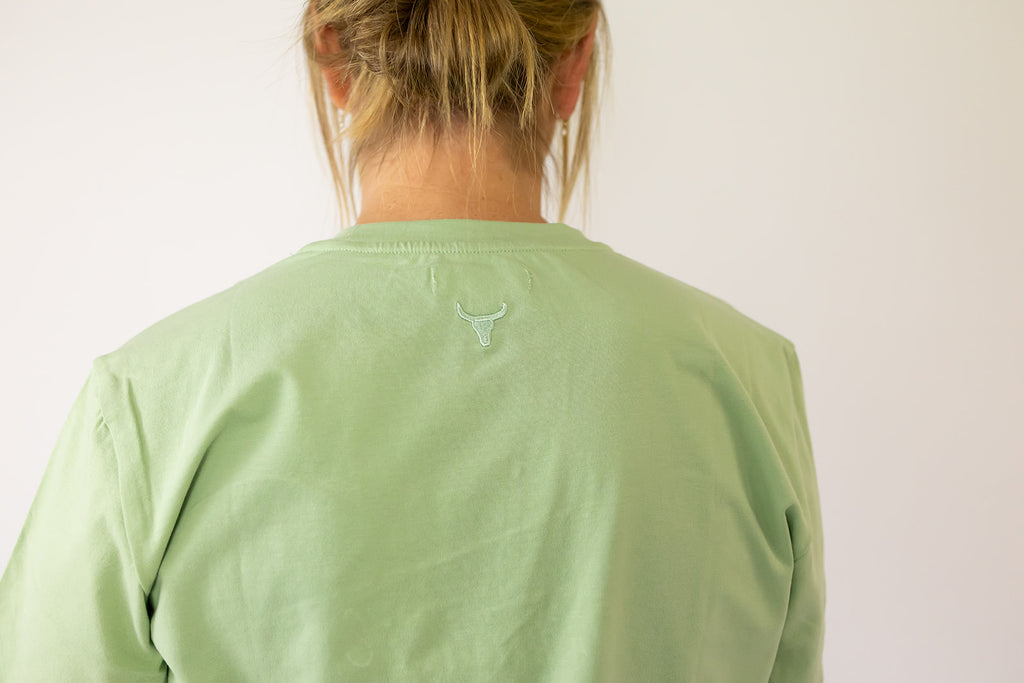 LIMITED EDITION Embroidered Ladies Tee - SAGE-Little Windmill Clothing Co