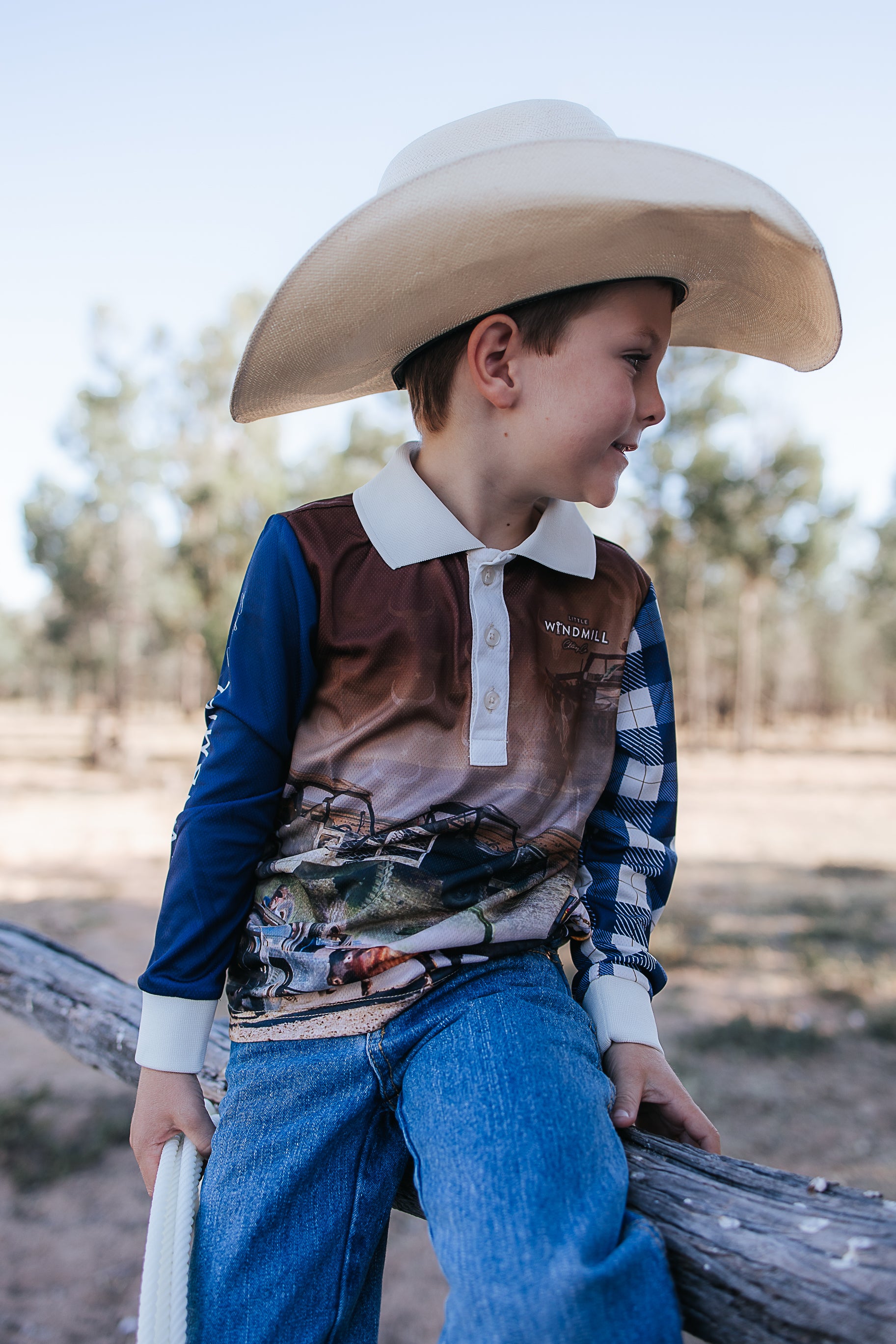 Tractor Check Long Sleeve Fishing Shirt-Little Windmill Clothing Co