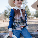 Tractor Check Long Sleeve Fishing Shirt-Little Windmill Clothing Co