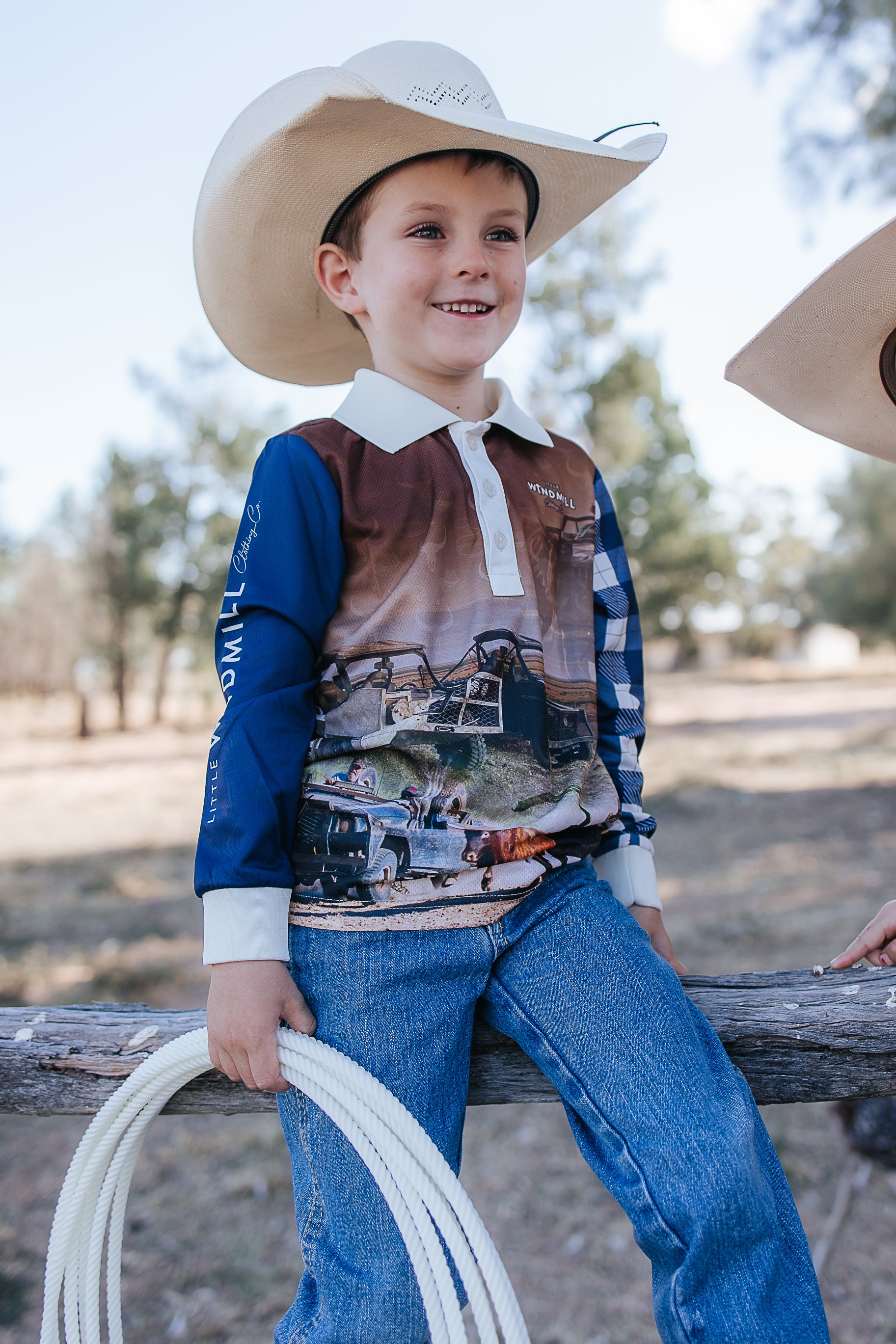 Tractor Check Long Sleeve Fishing Shirt-Little Windmill Clothing Co