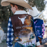 Tractor check long sleeve fishing shirt fabric close-up showing quality performance fabric