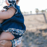 "Peta" Country Plaid Flutter Romper