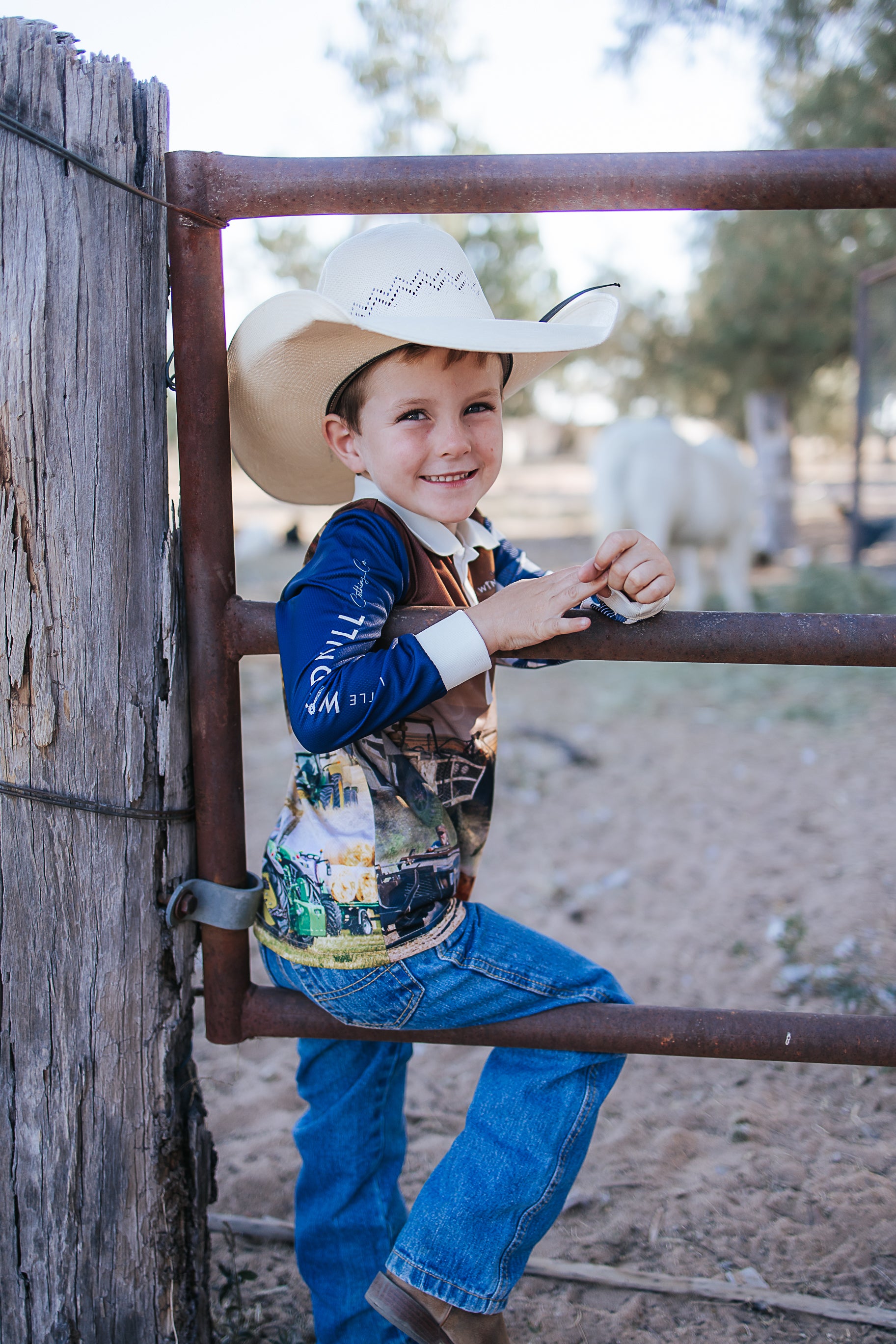 Tractor Check Long Sleeve Fishing Shirt-Little Windmill Clothing Co
