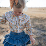 "Elsie" Butter Yellow Floral Long Sleeve Blouse-Little Windmill Clothing Co