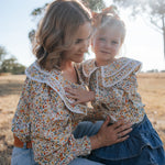 "Elsie" Butter Yellow Floral Long Sleeve Blouse-Little Windmill Clothing Co